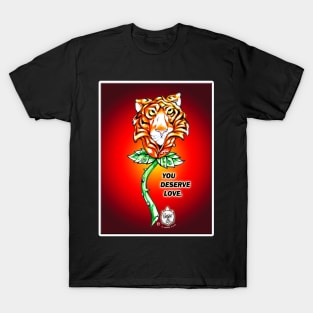 TIGER ROSE {RED BACKGROUND) T-Shirt